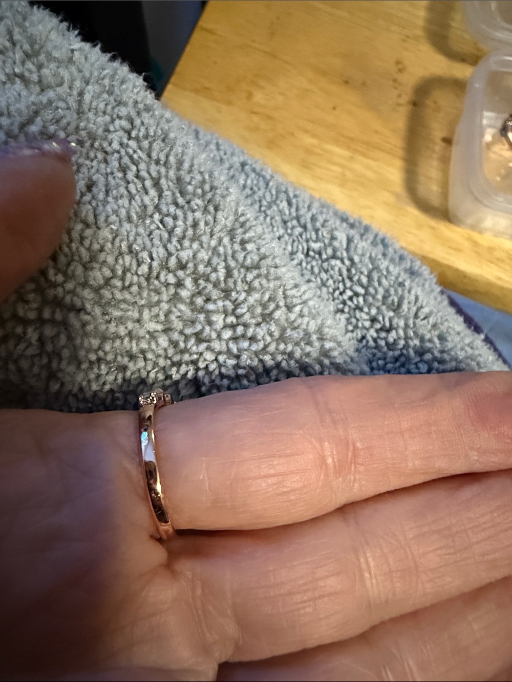 BP Rose gold plated Aquamarine and CZ - Picture 2 of 2